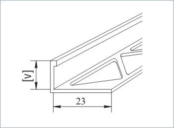 Lišta 8/250, tvar L, perlově bílá, plast LL8250PB - galéria #1