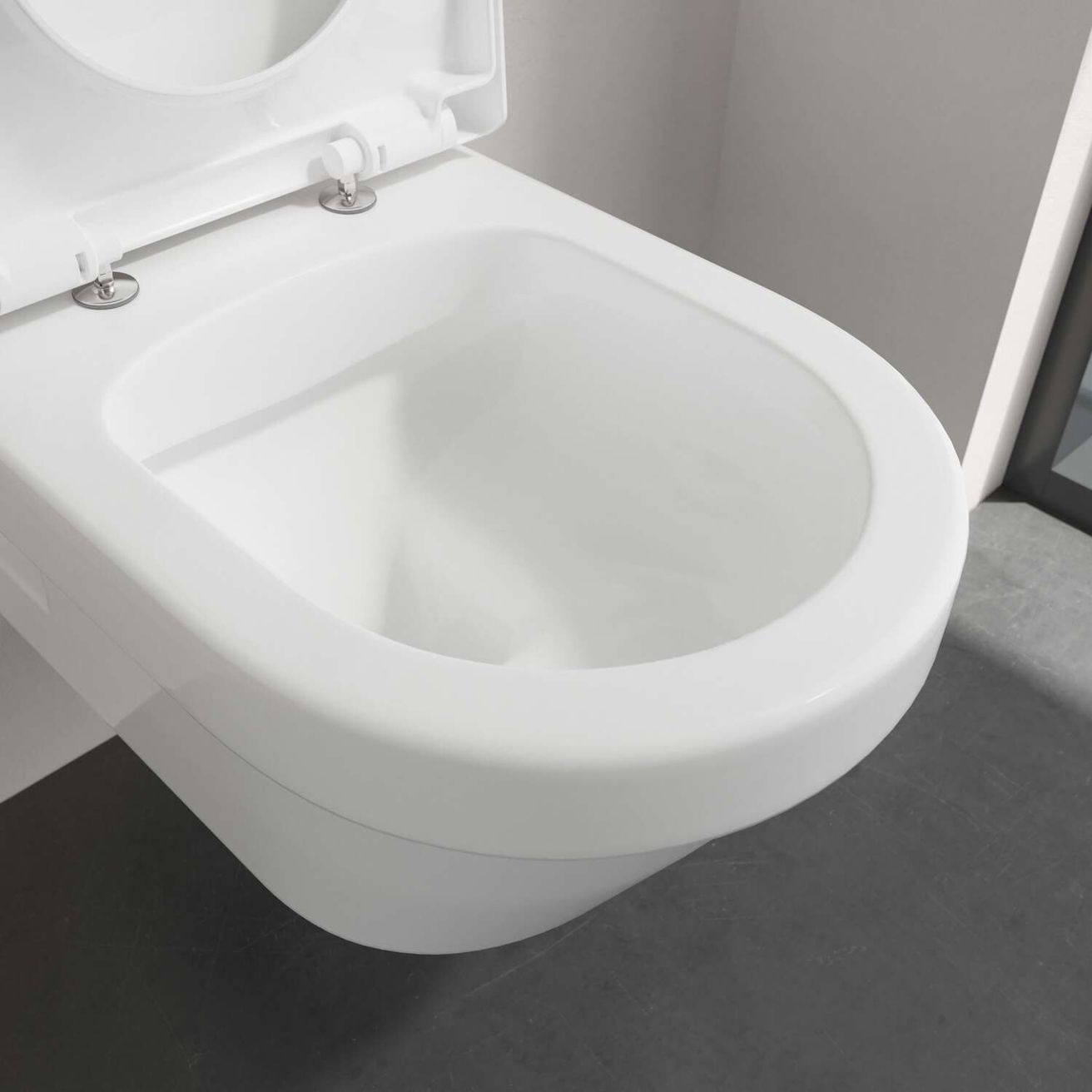 Villeroy & Boch Architectura Závesné WC s WC doskou, Rimless, Ceramicplus, alpská biela 5684HRR1 - galéria #6