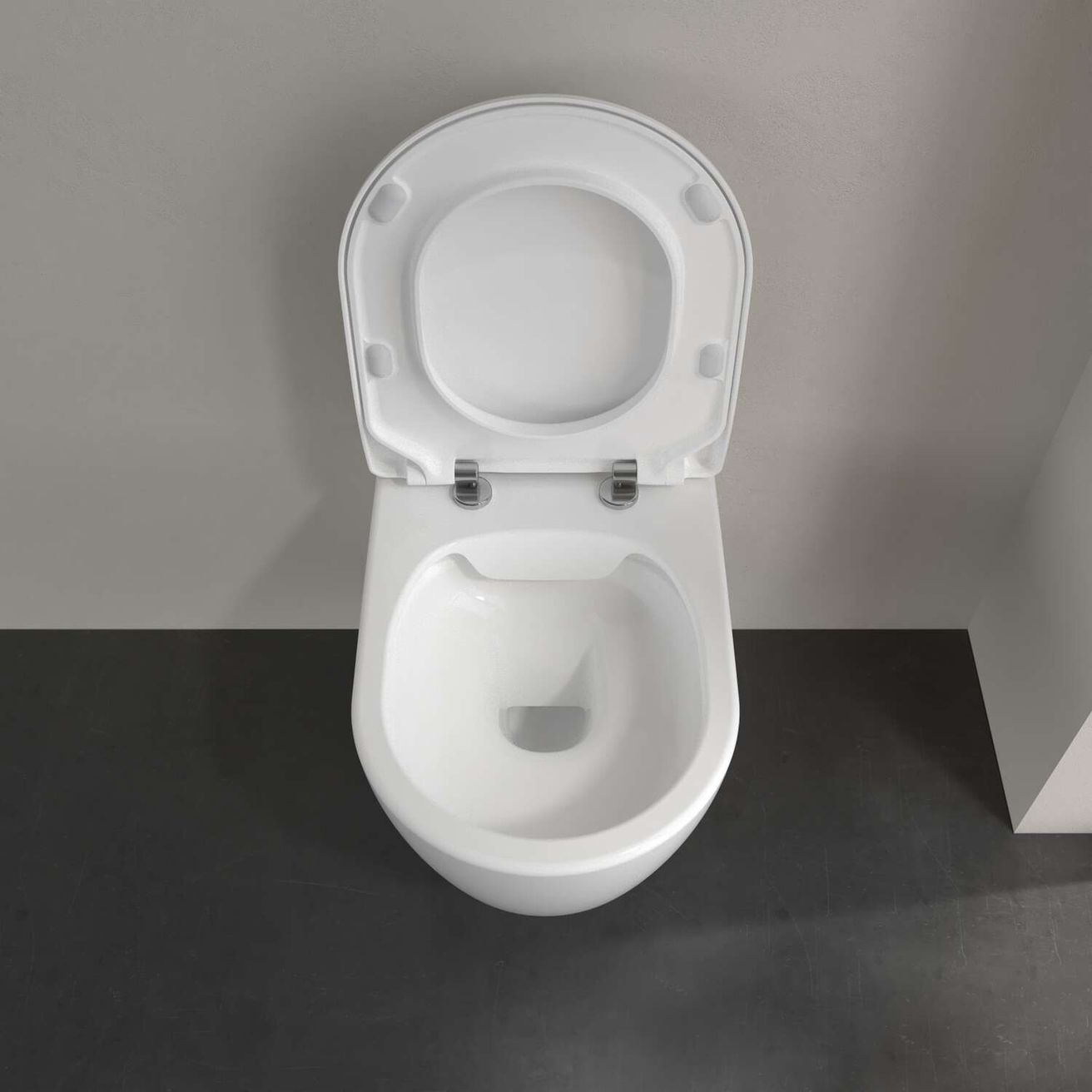 Villeroy & Boch Avento Závesné WC s WC doskou, DirectFlush, CeramicPlus, alpská biela 5656RSR1 - galéria #5