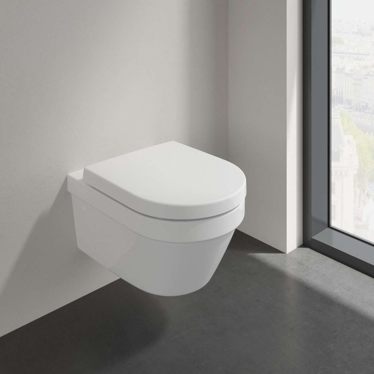 Villeroy & Boch Architectura Závesné WC s WC doskou, DirectFlush, CeramicPlus, alpská biela 4694HRR1 - galéria #1