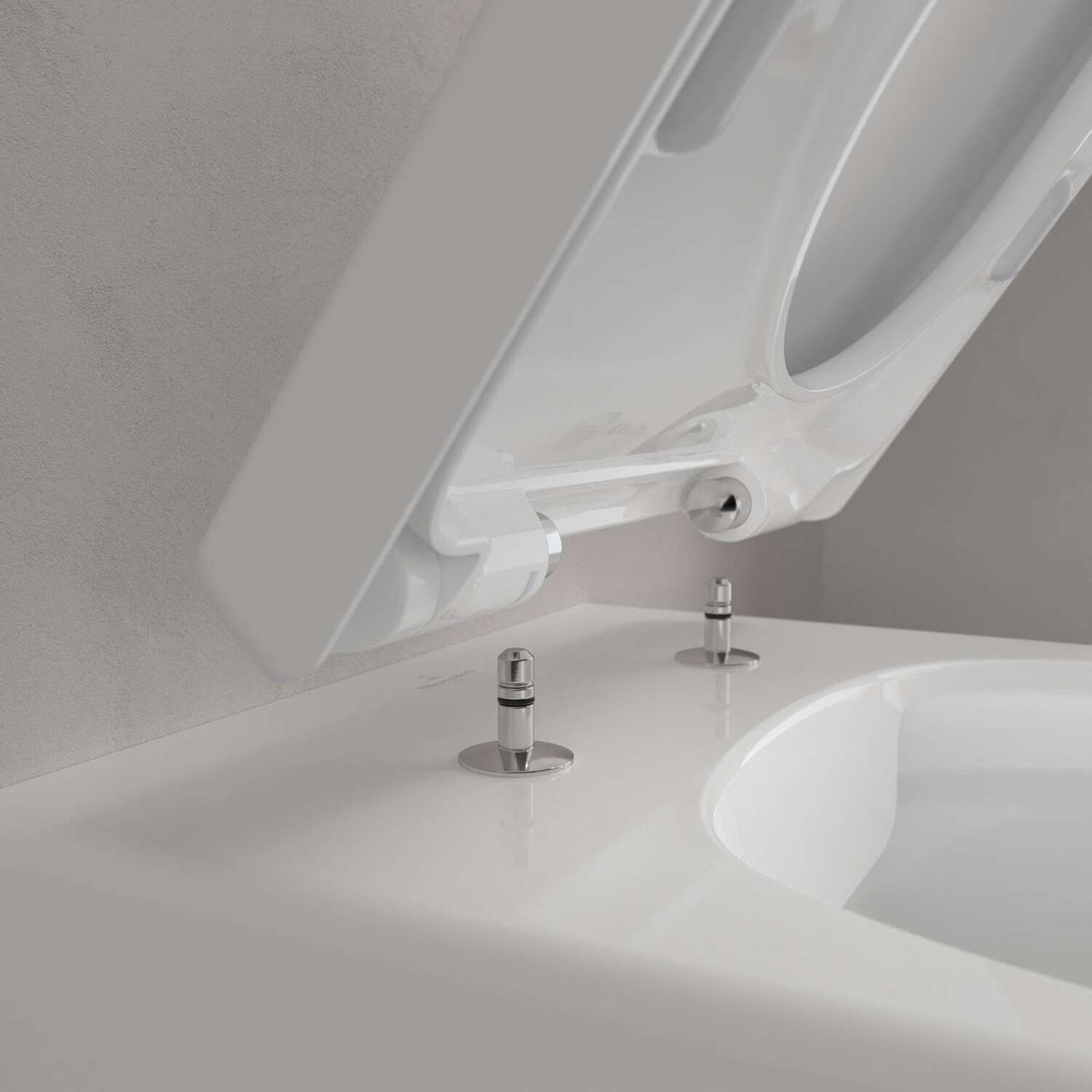 Villeroy & Boch Avento Závesné WC s WC doskou, DirectFlush, CeramicPlus, alpská biela 5656HRR1 - galéria #7