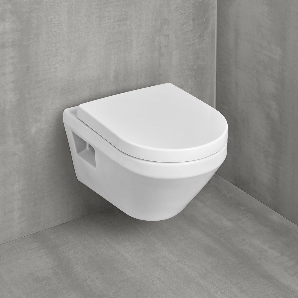 Villeroy & Boch Architectura Závesné WC s WC doskou, TwistFlush, CeramicPlus, alpská biela 5684CLR1 - galéria #1