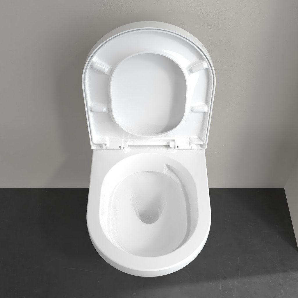 Villeroy & Boch Architectura Závesné WC s WC doskou, TwistFlush, CeramicPlus, alpská biela 5684CLR1 - galéria #5