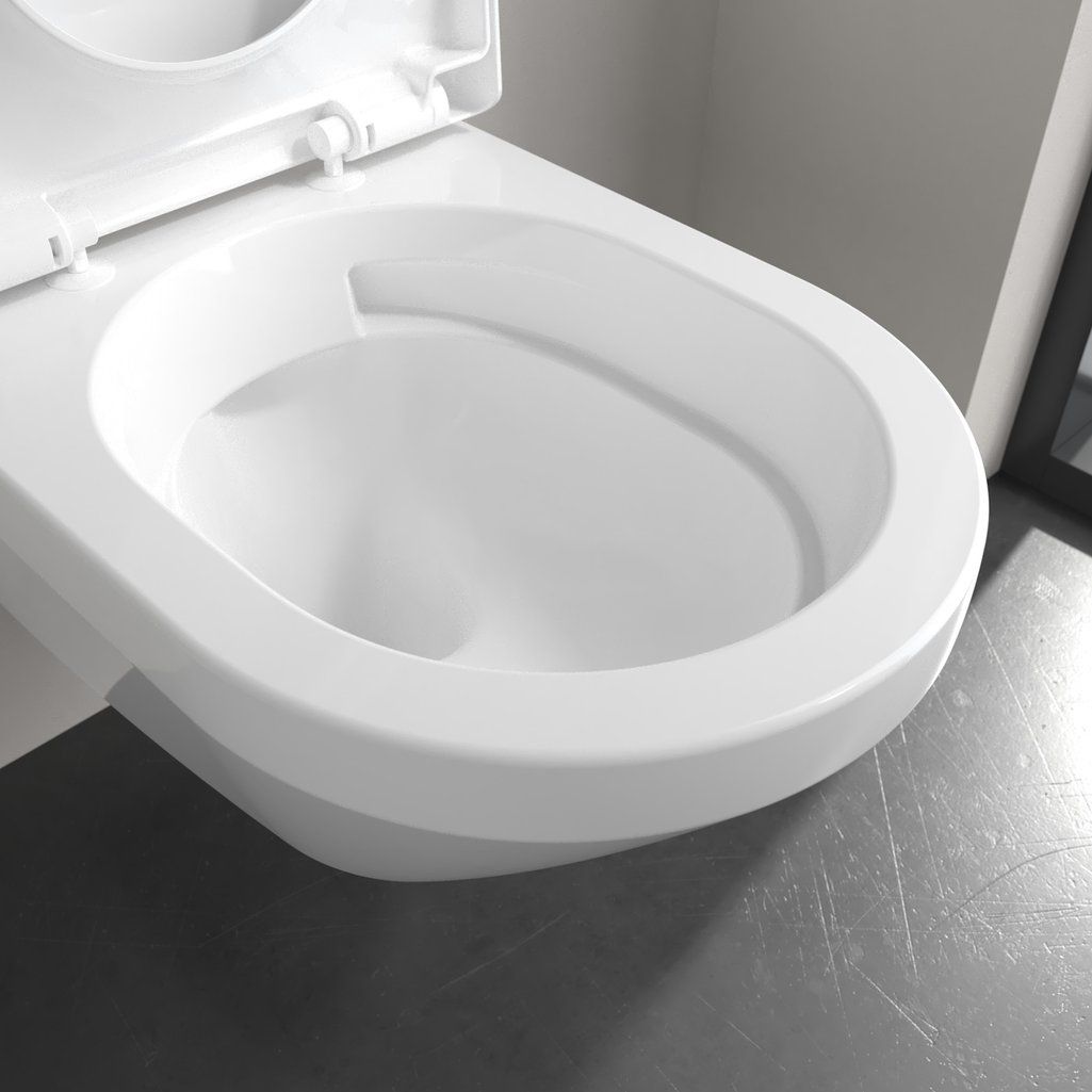 Villeroy & Boch Architectura Závesné WC s WC doskou, TwistFlush, CeramicPlus, alpská biela 5684CLR1 - galéria #8