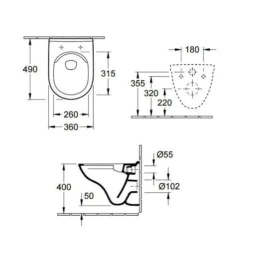 Villeroy & Boch O.novo Závesné WC Compact s WC doskou, DirectFlush, alpská biela 5688HR01 - galéria #4