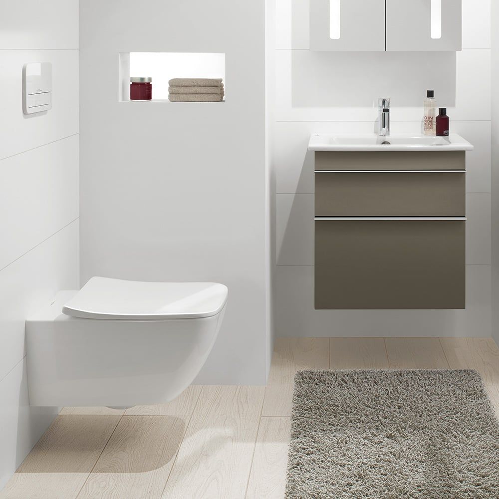Villeroy & Boch Venticello Závesné WC s WC doskou, DirectFlush, CeramicPlus, alpská biela 4611RSR1 - galéria #8