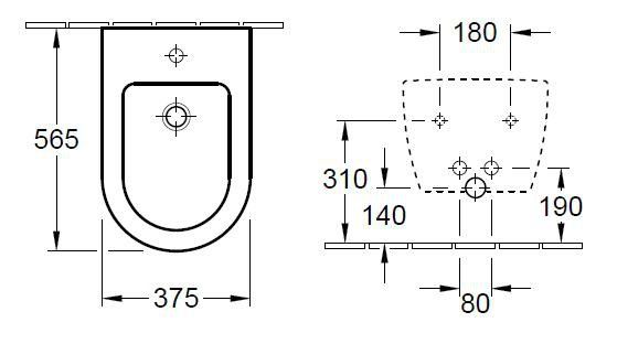 Villeroy &amp; Boch Subway 2.0 biely závesný bidet - 54000001 - galéria #1