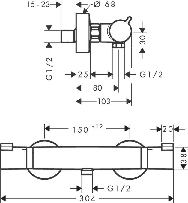 Hansgrohe Sprchový termostat Ecostat 13116000 - galéria #1