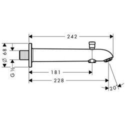 Hansgrohe Talis S2 Vaňová výpusť E s prepínačom 228 mm 13424000 - galéria #1