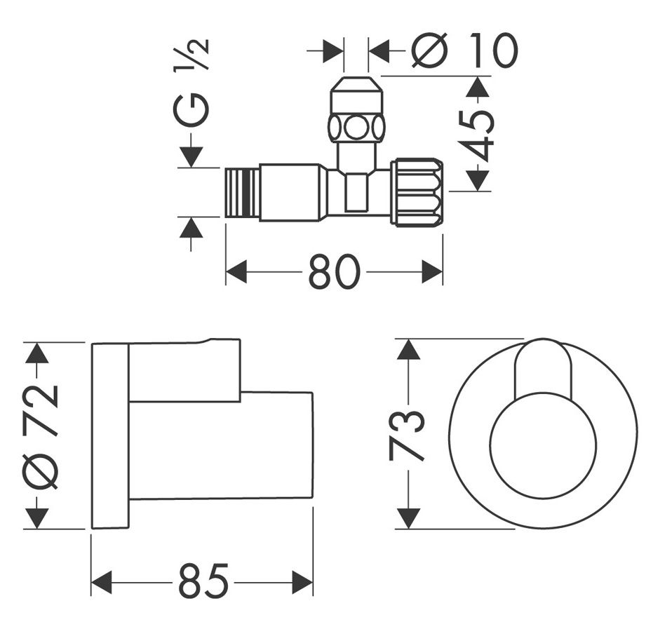 Hansgrohe Rohový ventil, chróm 13954820 - galéria #1
