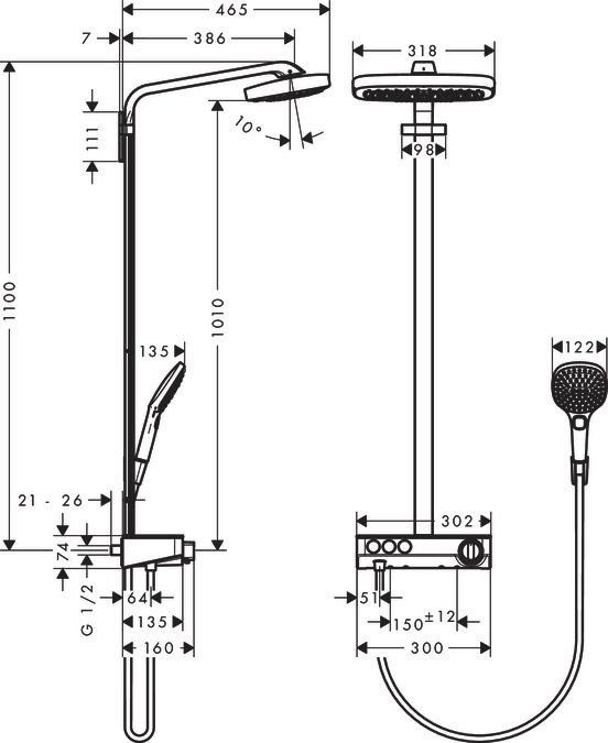 Hansgrohe Sprchový systém Raindance Select E 27127400 - galéria #1