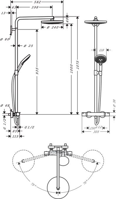 Hansgrohe Raindance Select S Sprchový systém 27129400 - galéria #1