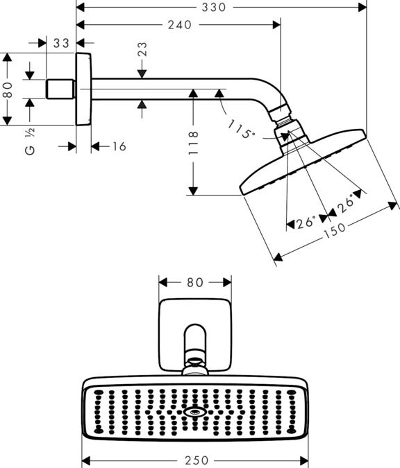 Hansgrohe Raindance E Hlavová sprcha 27375000 - galéria #1