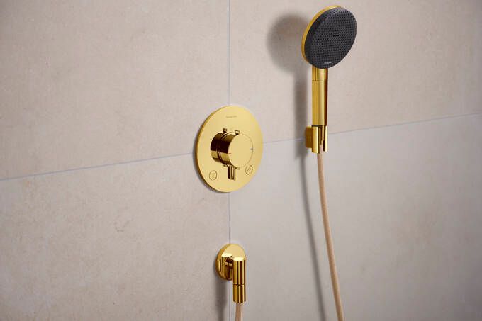 Hansgrohe FixFit Fine S Podomietkový vývod hadice, lesklá zlatá 28882990 - galéria #1