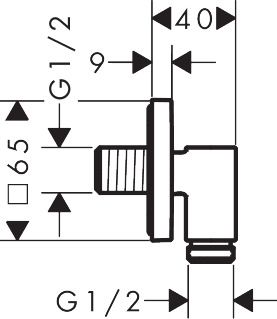 Hansgrohe FixFit Fine E Podomietkový vývod hadice, lesklá zlatá 28883990 - galéria #2