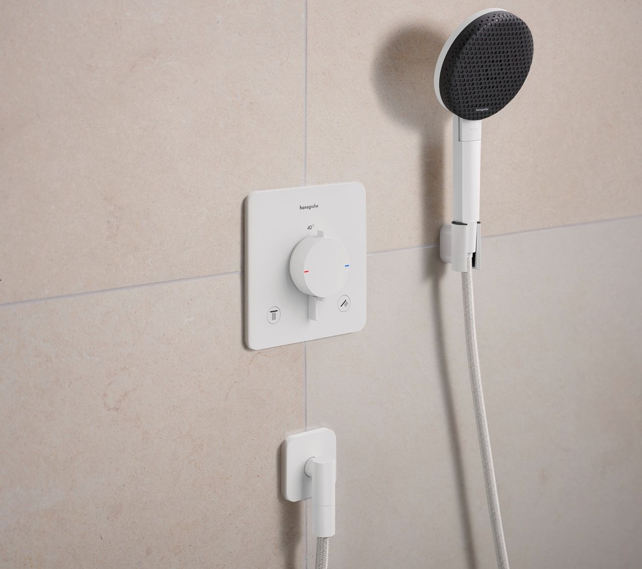 Hansgrohe Porter Fine Pevný držiak sprchy, matná biela 28885700 - galéria #1
