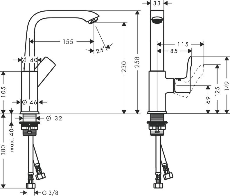 Hansgrohe Metris Umývadlová batéria 230, 31081000 - galéria #1