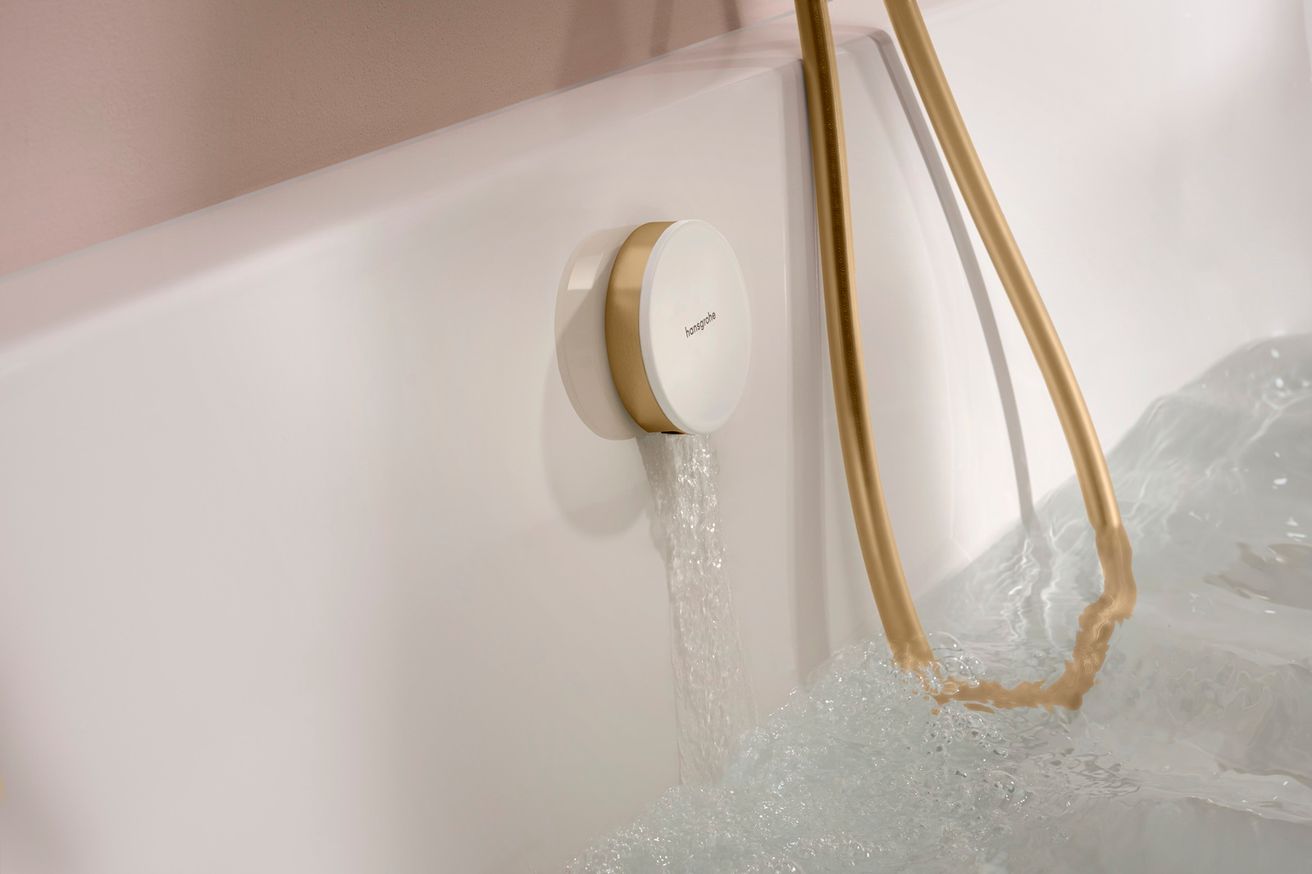 Hansgrohe Exafill Vonkajšie kryty vaňového sifónu, leštená bronzová/lesklá biela 58119140 - galéria #1
