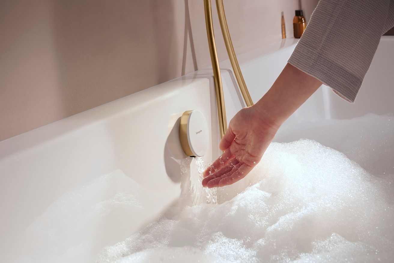 Hansgrohe Exafill Vonkajšie kryty vaňového sifónu, leštená bronzová/lesklá biela 58119140 - galéria #2