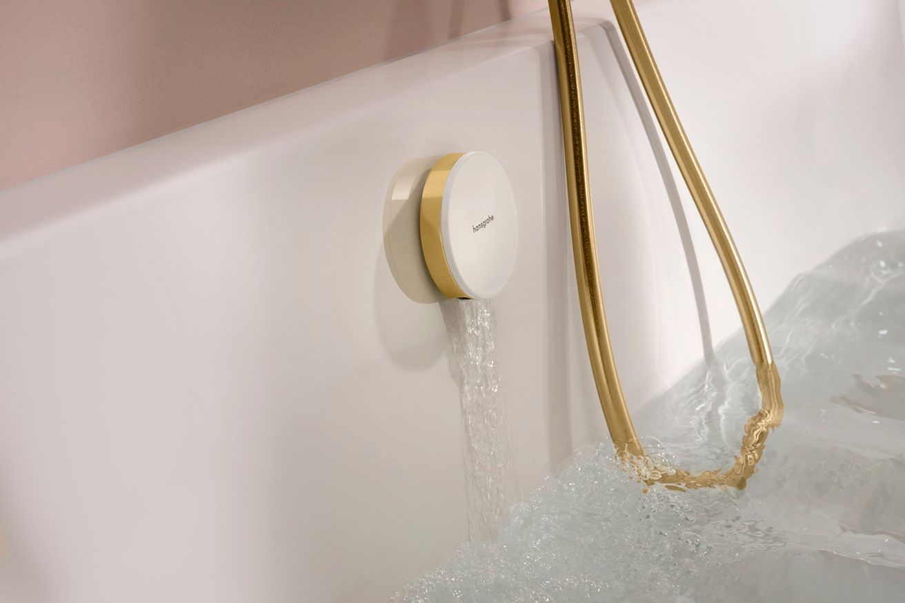 Hansgrohe Exafill Vonkajšie kryty vaňového sifónu, lesklá zlatá/lesklá biela 58119990 - galéria #1