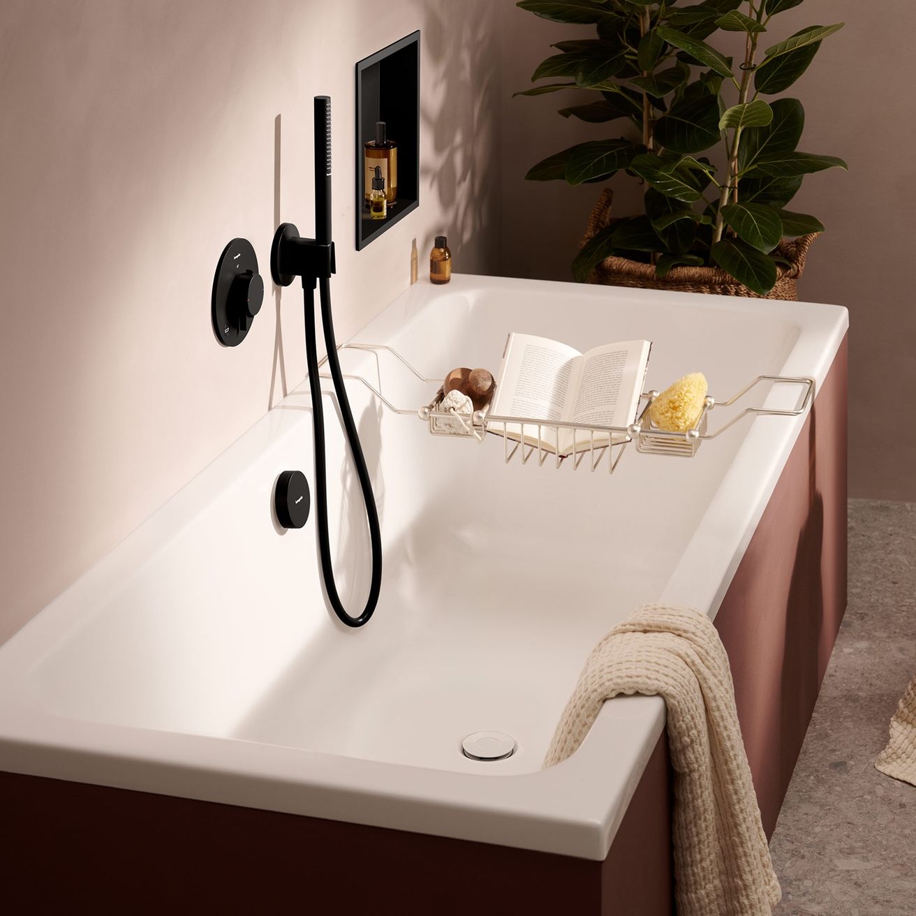 Hansgrohe Flexaplus Vonkajšie kryty vaňového sifónu, matná čierna/lesklá biela 58187670 - galéria #1