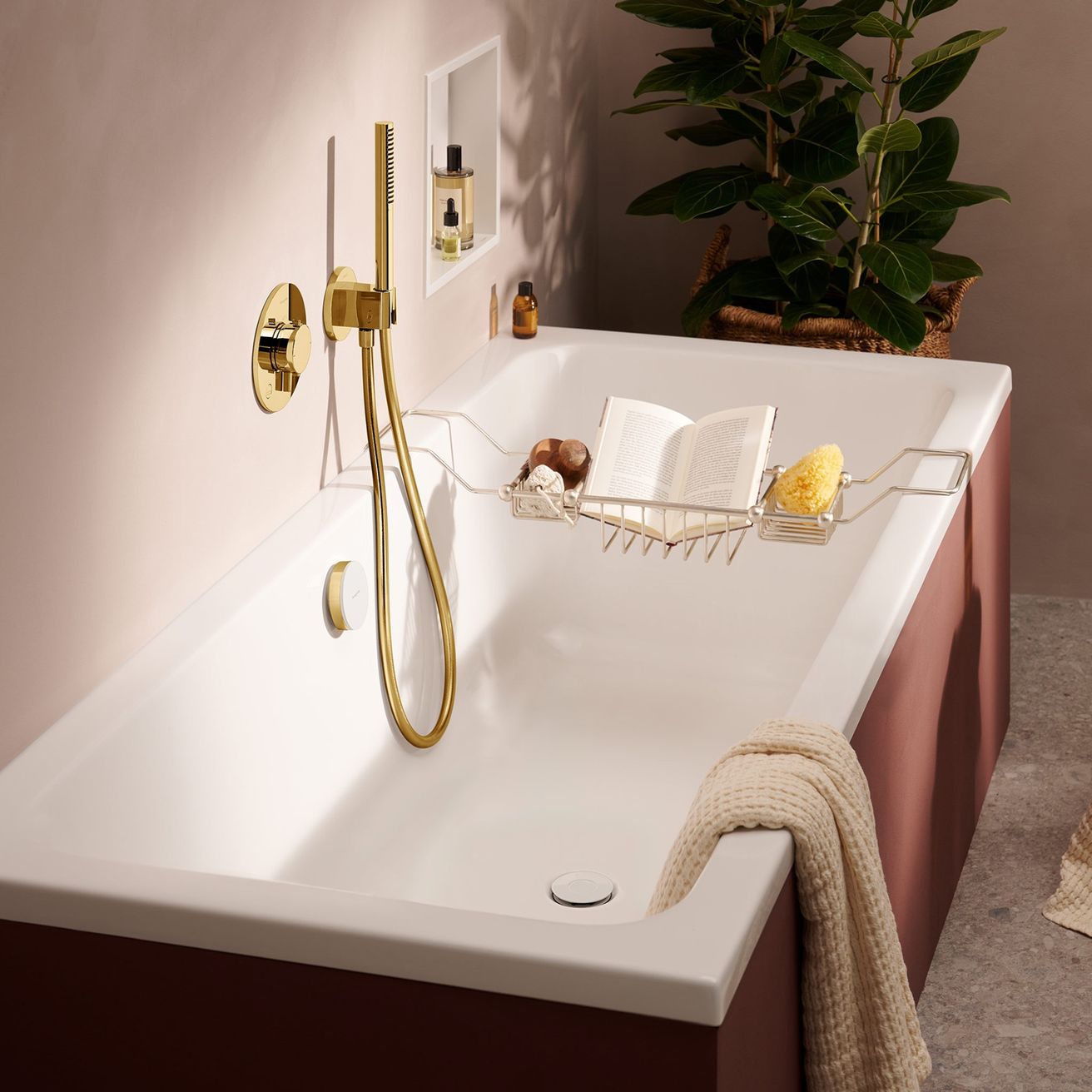 Hansgrohe Flexaplus Vonkajšie kryty vaňového sifónu, lesklá zlatá/lesklá biela 58187990 - galéria #1