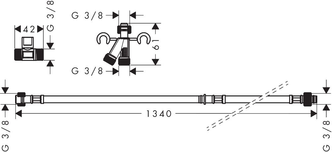 Hansgrohe Sada na pripojenie vody pre bidetové WC 60308000 - galéria #1