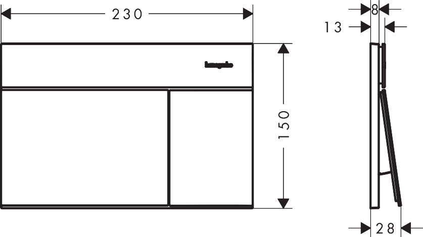 Hansgrohe iFrame Element E Ovládacie tlačidlo, čierna matná 66003670 - galéria #3