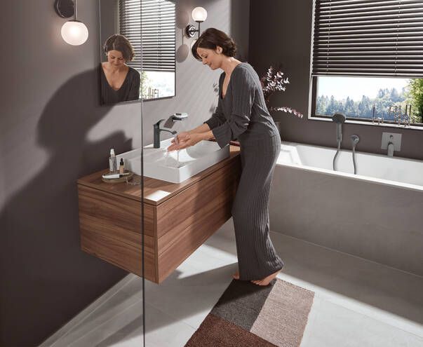 Hansgrohe Vivenis Umývadlová batéria CoolStart bez výpuste, kartáčovaný čierny chróm 75024340 - galéria #2