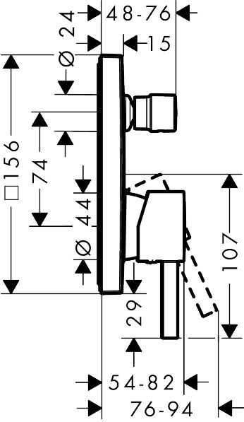 Hansgrohe Finoris Vaňová batéria pod omietku s prepínačom, kartáčovaný čierny chróm 76416340 - galéria #1