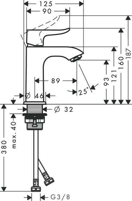 Hansgrohe Metris Umývadlová batéria, chróm 31186000 - galéria #1