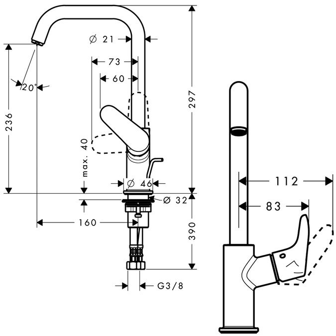 Hansgrohe Focus umývadlová batéria 240 31609000 - galéria #1