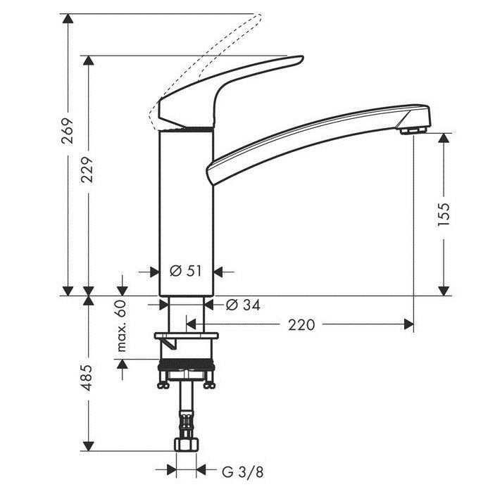 Hansgrohe Umyvadlová batéria Focus E 31806000 - galéria #1