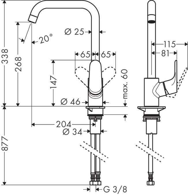 Hansgrohe Focus M41 páková kuchynská batéria 260 31820800 - galéria #1