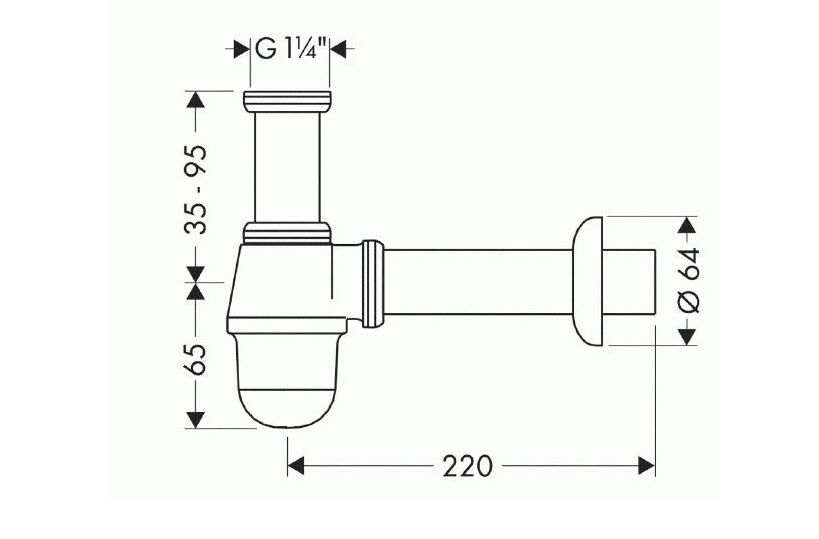 Hansgrohe Siphons Bidetový sifón, štandardný model 55213000 - galéria #1