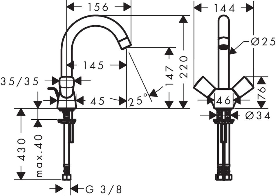 Hansgrohe Logis Umývadlová batéria s výpusťou 71222000 - galéria #1