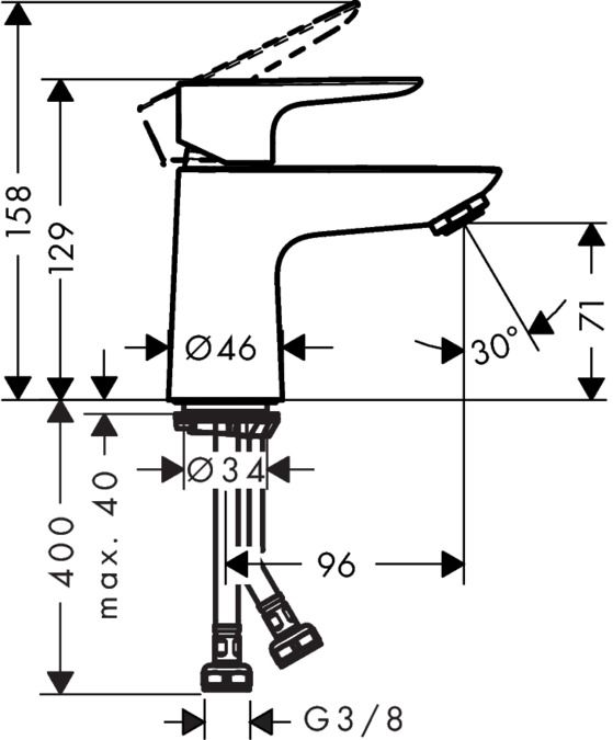 Hansgrohe Talis E Umývadlová batéria, chróm 71702000 - galéria #1