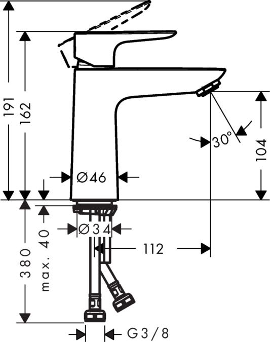 Hansgrohe Talis E Umývadlová batéria s výtokom, chróm 71711000 - galéria #1