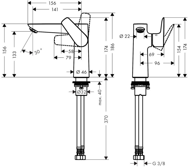 Hansgrohe Talis E Umývadlová batéria, chróm 71755000 - galéria #1