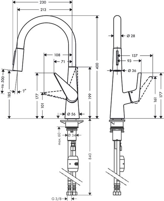 Hansgrohe Talis M51 páková kuchynská batéria 200, 72813000 - galéria #1