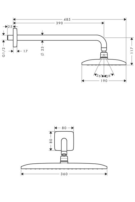 Hansgrohe Raindance E Hlavová sprcha 26605000 - galéria #1