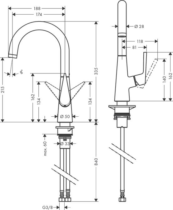 Hansgrohe Kuchynská batéria 220 Talis M51, 72814800 - galéria #1