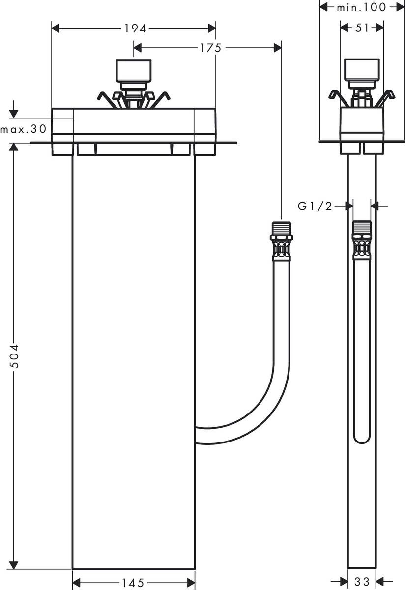 Hansgrohe sBox Základná jednotka na montáž na vaňu alebo podstavec 13560180 - galéria #1