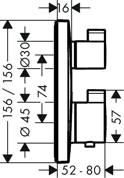 Hansgrohe Ecostat Termostat pre 2 spotrebiče, brúsený čierny chróm 15714340 - galéria #1