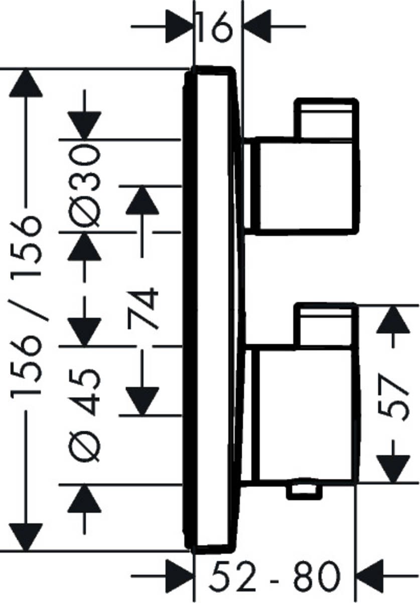 Hansgrohe Ecostat Square Termostatická batéria pre 2 vývody, biela matná 15714700 - galéria #1