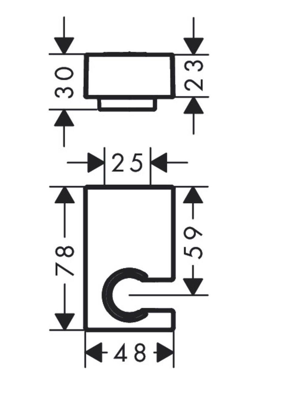 Hansgrohe Nástenný držiak ručnej sprchy, brúsený čierny chróm 28387340 - galéria #1