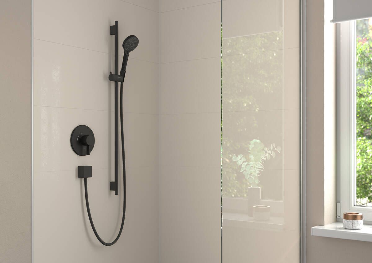 Hansgrohe Unica S Puro Sprchová tyč 90 cm s hadicou, čierna matná 28631670 - galéria #1