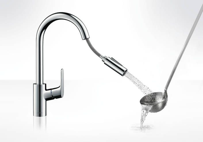 Hansgrohe Focus Drezová batéria s vyťahovacou sprchou, matná čierna 31815670 - galéria #1