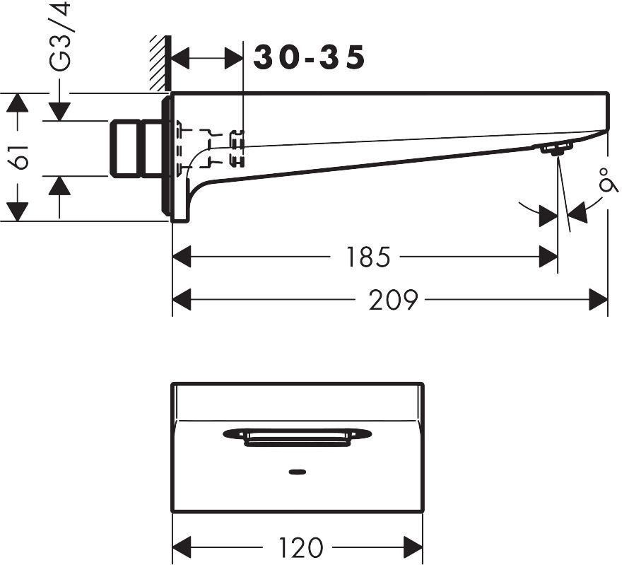 Hansgrohe Metropol Vaňová výpusť, matná čierna 32543670 - galéria #1