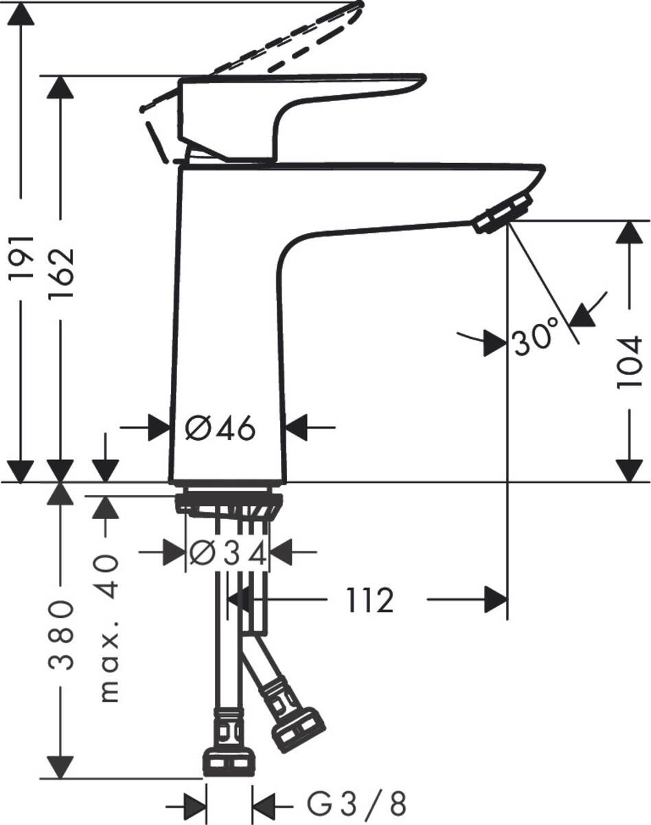 Hansgrohe Talis E Umývadlová batéria CoolStart bez výtoku, brúsený bronz, 71714140 - galéria #1